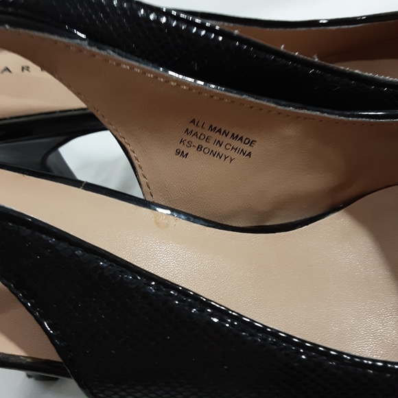 Karen Scott Black Slingback Peep Toe 4" sz. 9M Heels - Picture 3 of 8